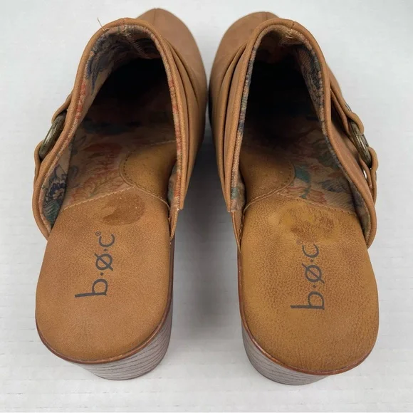 BOC Comfort Clogs Women’s 7 M Brown Slip on Mules Heeled Buckle Accent Coastal - Picture 8 of 14